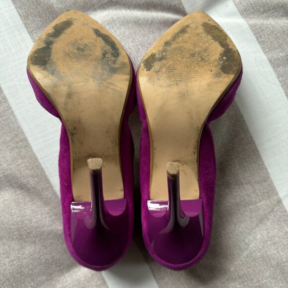 EUC Steve Madden Varcityy Suede Fuchsia Heels Sz 7.5M - Picture 4 of 6